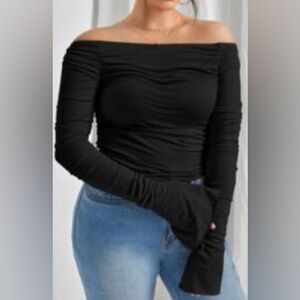 Black off the shoulder top